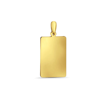 14K Yellow Gold Engravable Rectangular Pendant 30mmX14mm 2.4 grams
